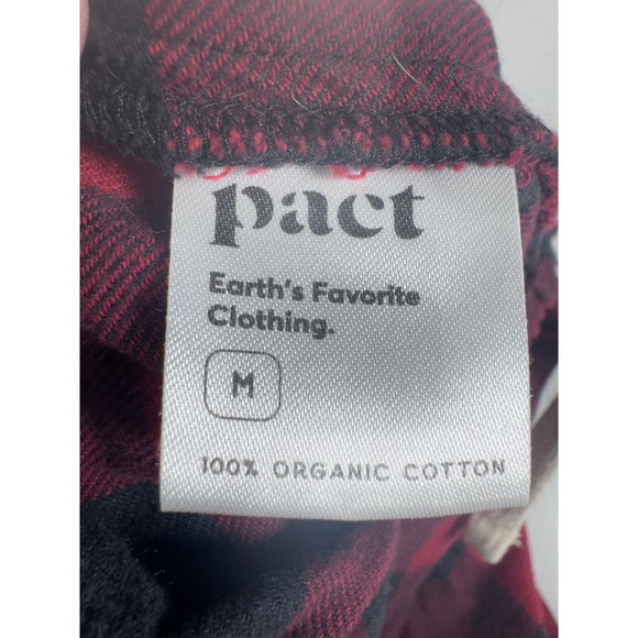 Pact Women's Flannel Pajama Pants Red Black Buffalo Plaid Cotton Lounge Sleep M - Picture 8 of 9